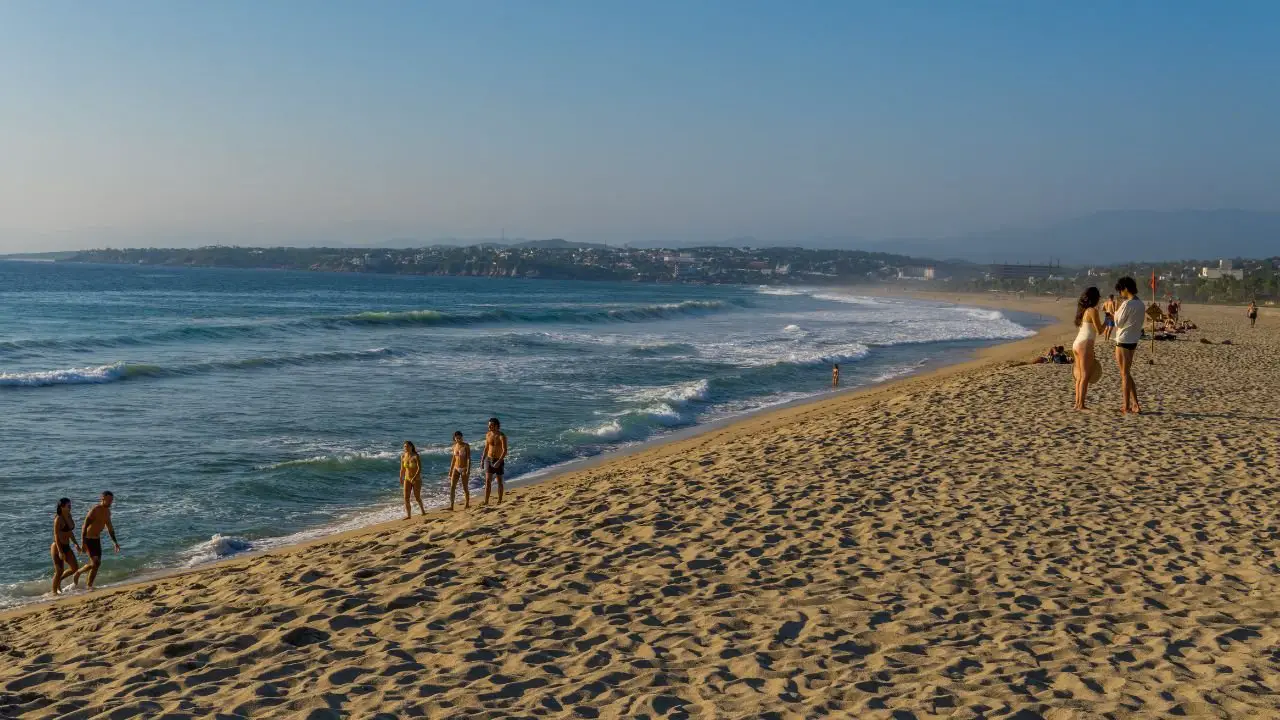 Playa Zicatela en el caribe mexicano