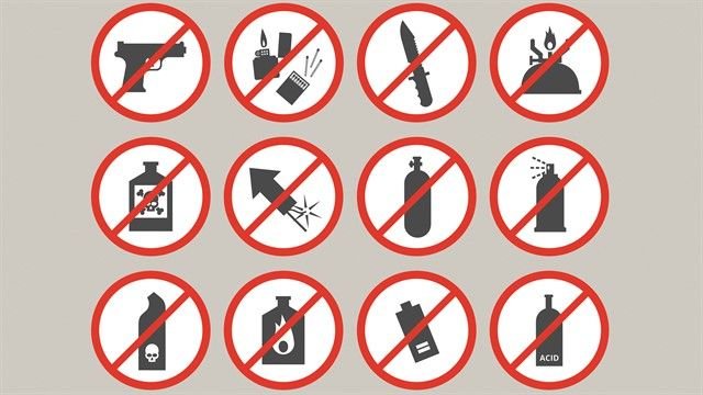 objetos prohibidos en el equipaje de mano